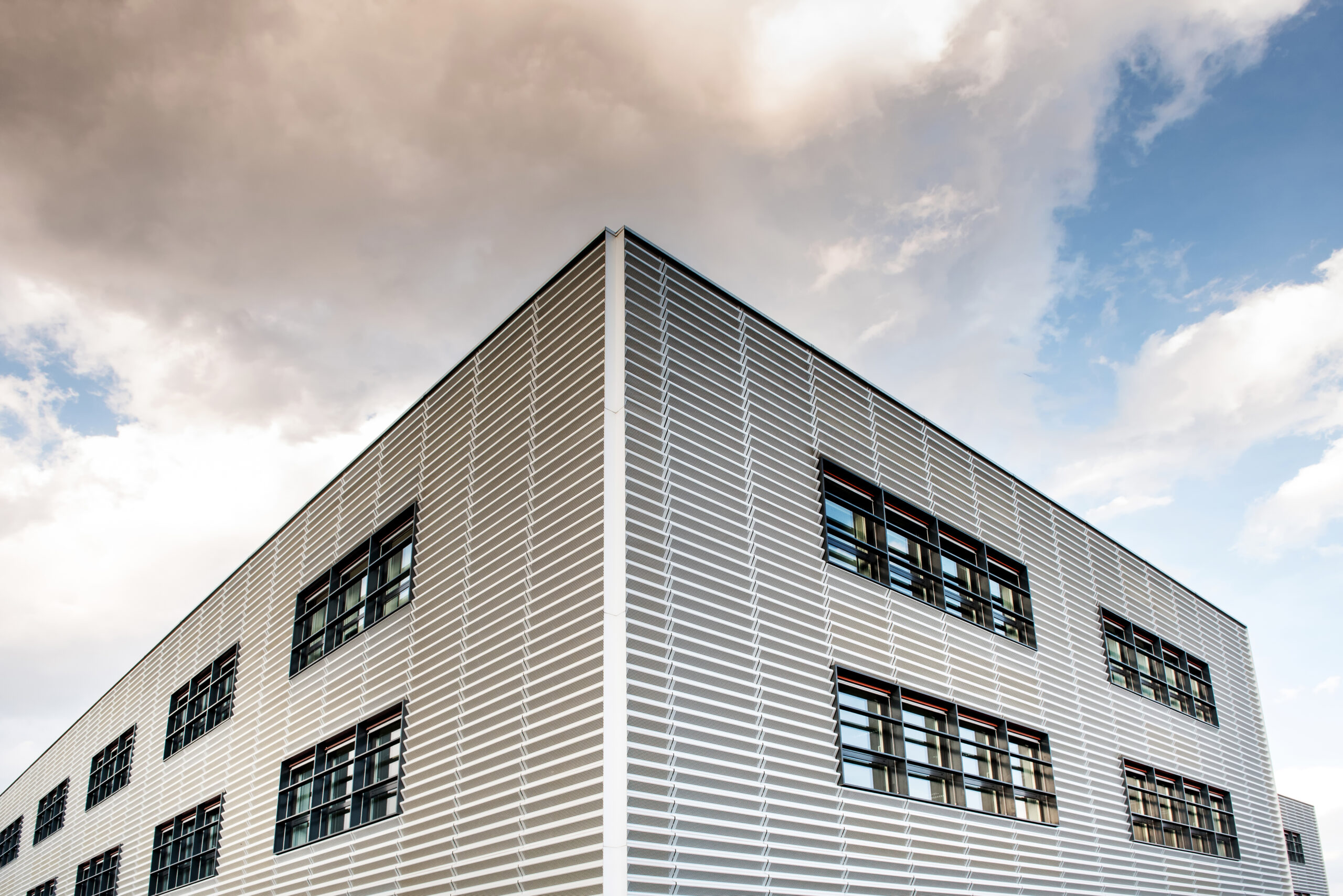 Exterior of a modern multi-story commercial office building