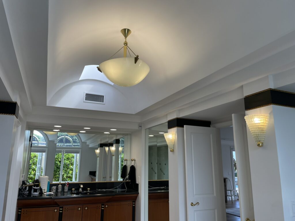 Elegant interior ceiling and walls painted by a professional painting company in Woodcrest, CA.