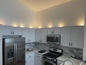 Modern kitchen walls and cabinets painted by a professional painting company in Moreno Valley, CA.